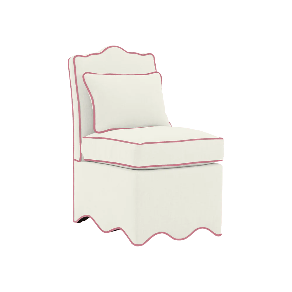 Upholstered Scallop Slipper Chair - Image 3