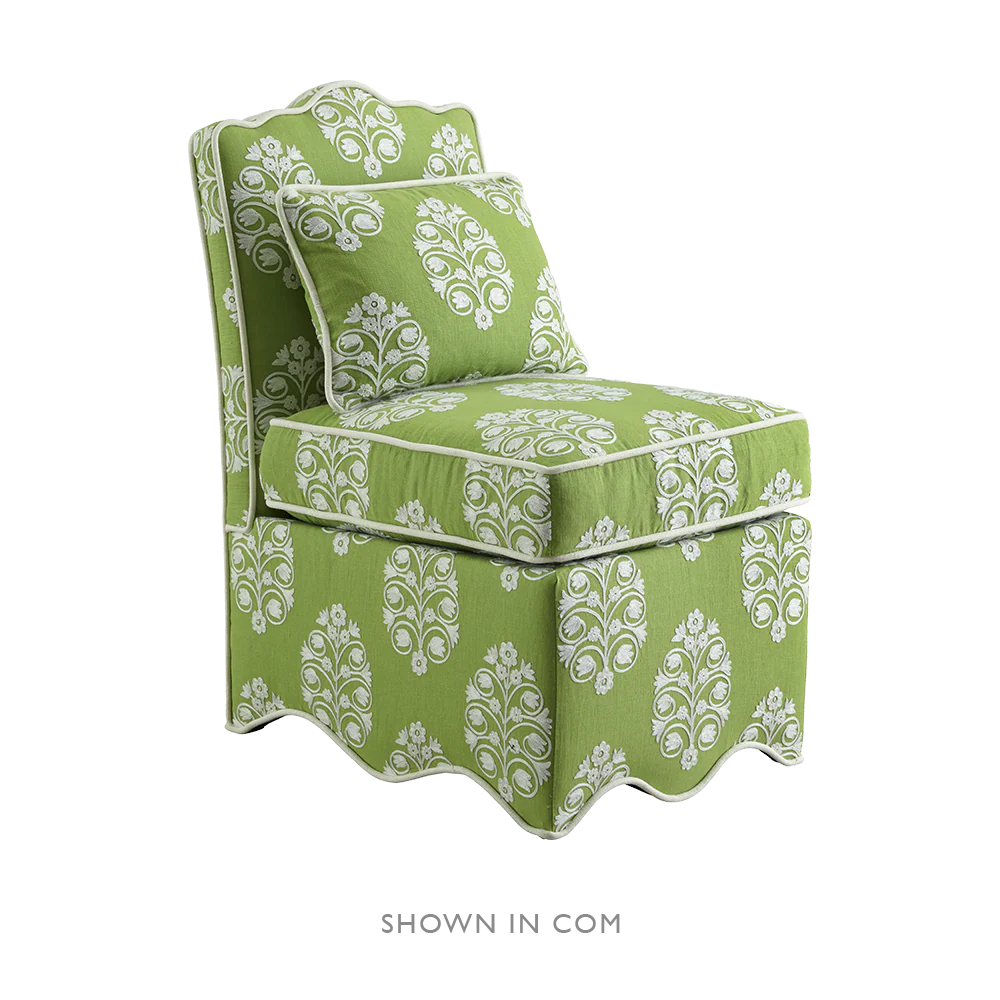 Upholstered Scallop Slipper Chair - Image 4